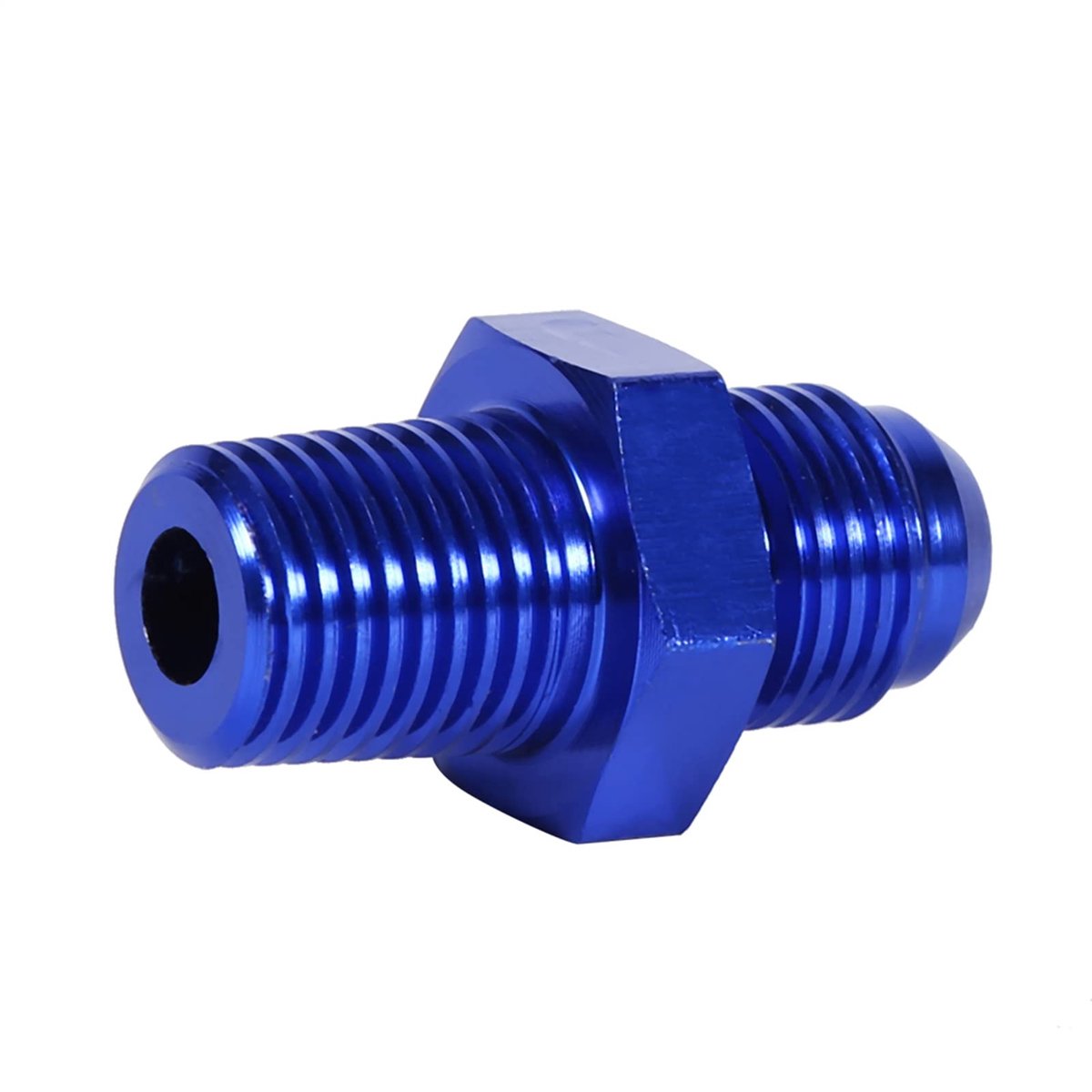 Dailygoods - AN6 Naar Fittingen - Aluminium Slangconnector - Lichtgewicht en Duurzaam - Blauw - Fitting Adapter - Voor Brandstofsystemen - 1/4 Dra...