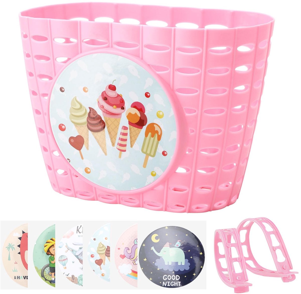 Dailygoods - Waterdicht Kunststof Fietsmand - Fietsaccessoires - Roze - Fietsmand voor Kinderen - Geschikt voor Meisjes en Jongens