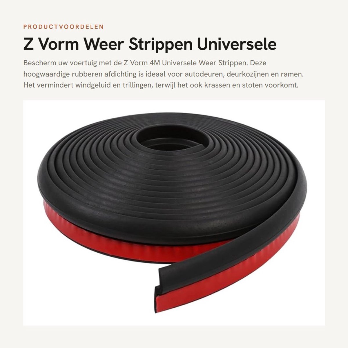 Dailygoods- Afdichting Universele Weer Strip - Afdichting Auto - Afdichting Deuren - Afdichting Raam - Afdichting Rubberen Strip - Duurzaam EPDM Rubber