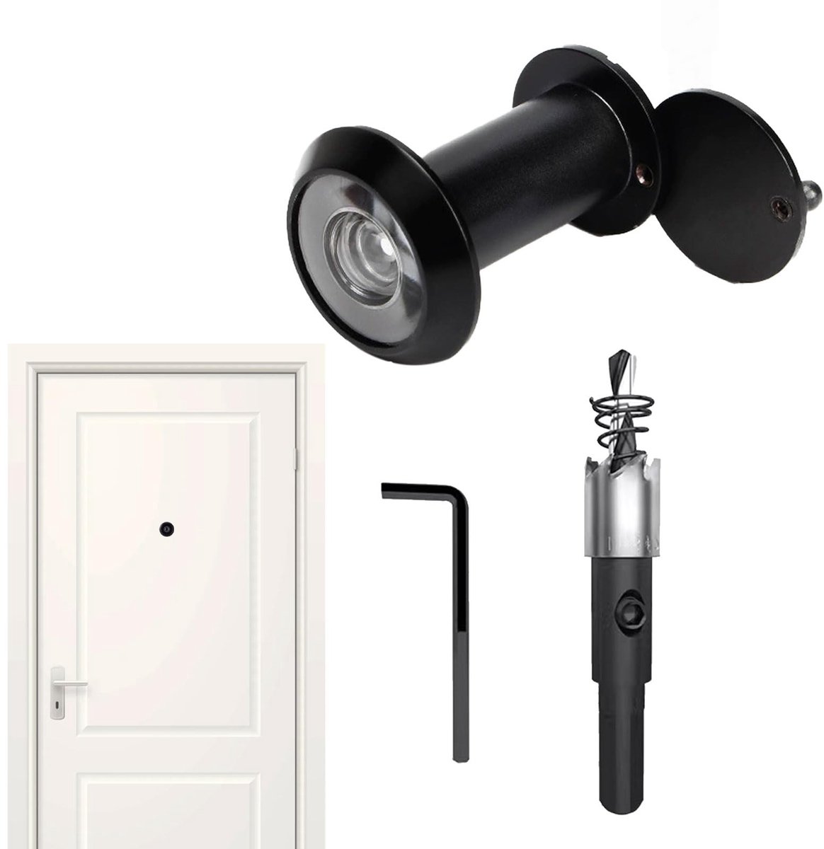Dailygoods - Deurspion met Inkijkbescherming en 200 Graden Groothoek