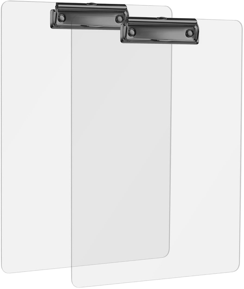 Dailygoods- Klembord A4 Hoog - Acryl Schrijfmap - Metalen Klem - Lichtgewicht - Draagbaar - Ophanghaak - Schrijfbord