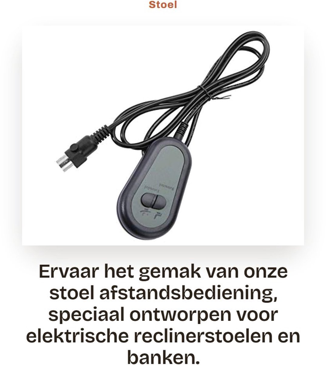 Dailygoods - Stoel Afstandsbediening - Handschakelaar Controller - Eenvoudige installatie - Compact formaat - Elektrische Recliner - Kwaliteit gegaran...