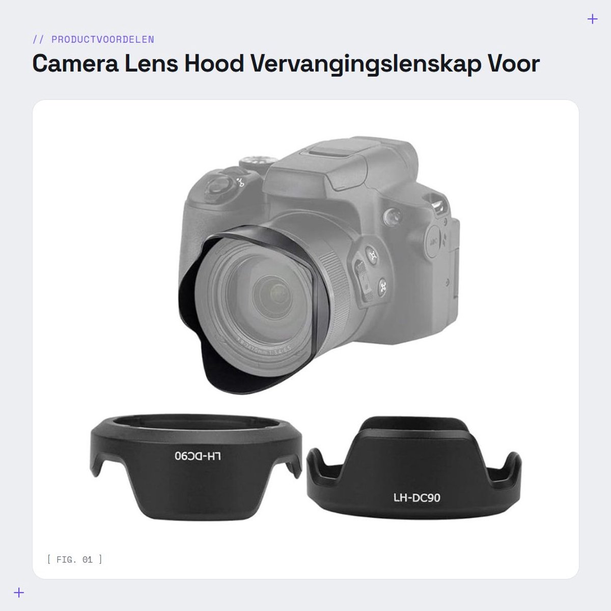 Dailygoods- Lenshouder Plastic - Vervanging voor PowerShot SX60/SX70 - Voorkomt Verblinding - Bescherming tegen Schade - Geschikt voor Achtergrondverlichting - Lenskap