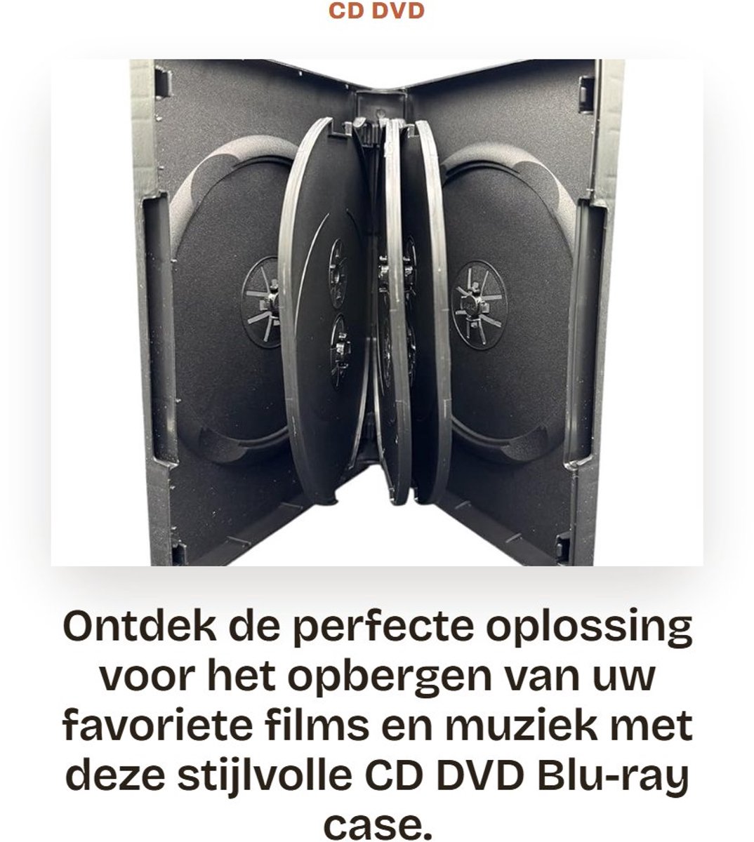 Dailygoods- DVD Case 27mm - Zwart - 5 Stuks - Voor 8 Schijven - Transparante Buitenwikkel - Interne Schijflade - Schijfdoos