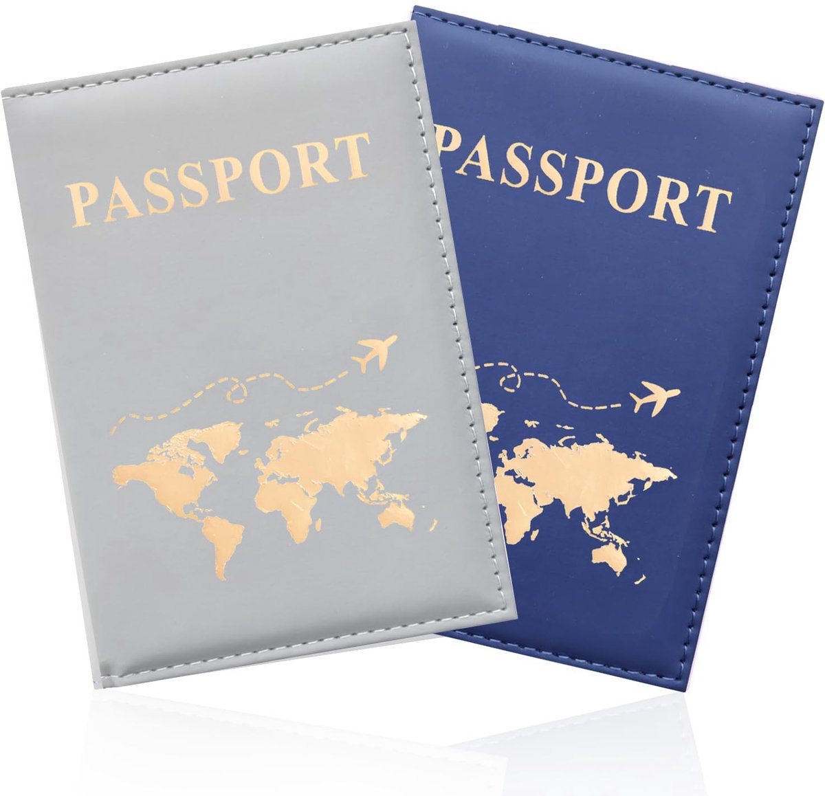 Dailygoods- Paspoorthouder Leren - Reisportemonnee - Lichtgewicht - Voor Paspoort/Tickets/Creditcards - 2 Stuks - Perfect Cadeau