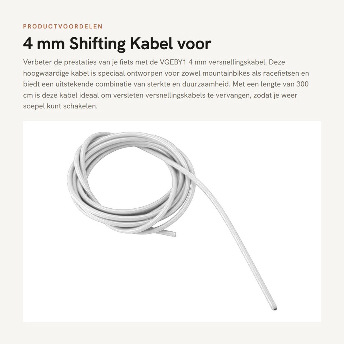 Dailygoods- Versnellingskabel 3 meter - Hoogwaardige Rubber Buitenbuis - Lichtgewicht - Corrosiebestendig - Geschikt voor Fiets - Hoge Sterkte - Fiets Kabel