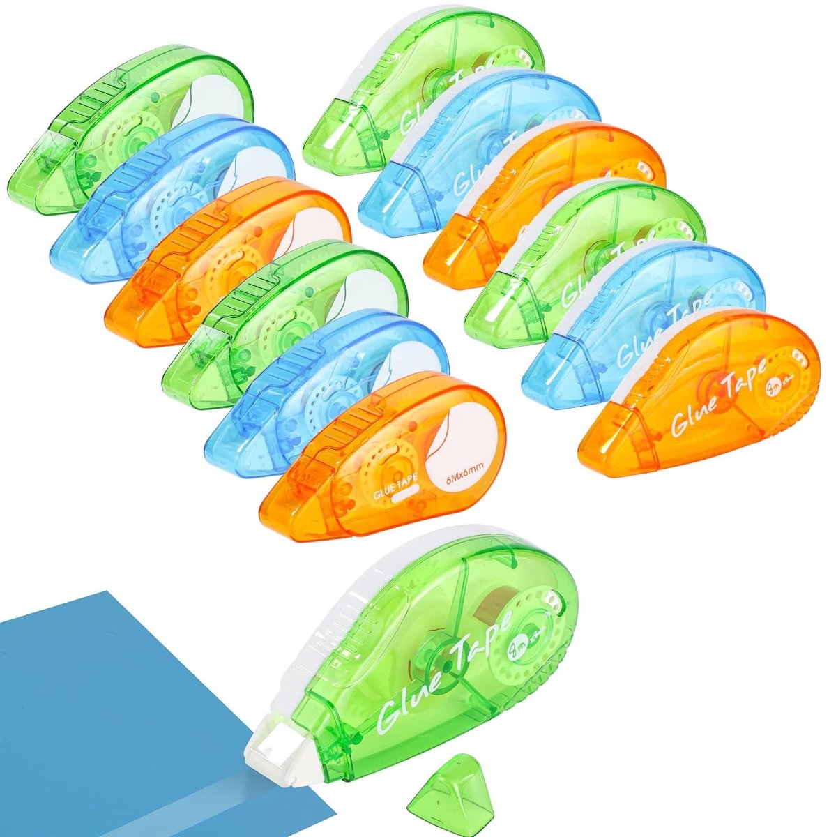 Dailygoods- Lijmroller 12 Stuks - Dubbelzijdige Lijmroller 8m x 8mm / 6m x 6mm - Hoge Hechting - Compact en Lichtgewicht - Perfect voor Knutselen - Dubbelzijdige Tape