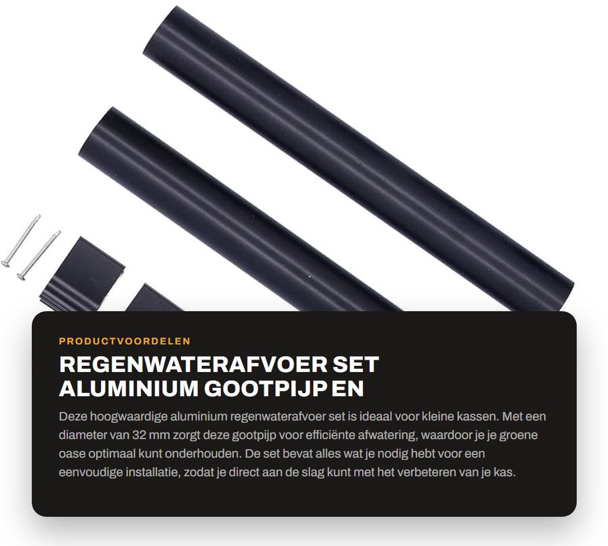 Dailygoods- Afvoerbuis 32mm - Aluminium Gootbuis - Waterafvoer - 90