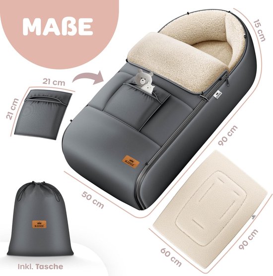 Universele Winter Voetenzak voor Kinderwagen en Autostoel - Warm en Waterafstotend van Universele — afbeelding 4