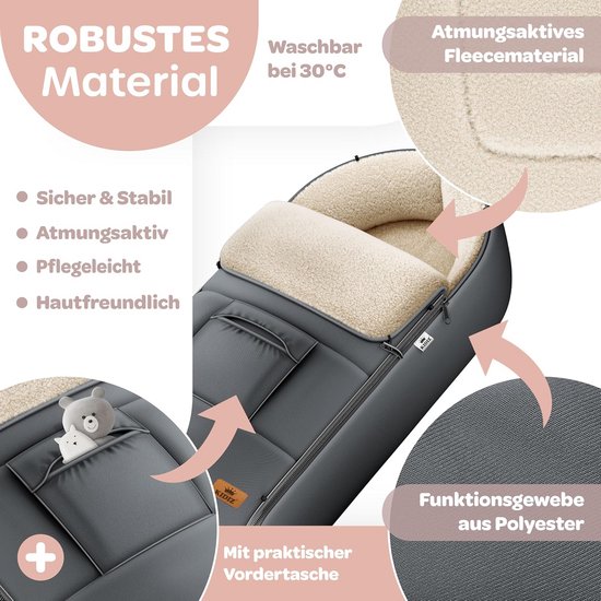 Universele Winter Voetenzak voor Kinderwagen en Autostoel - Warm en Waterafstotend van Universele — afbeelding 5