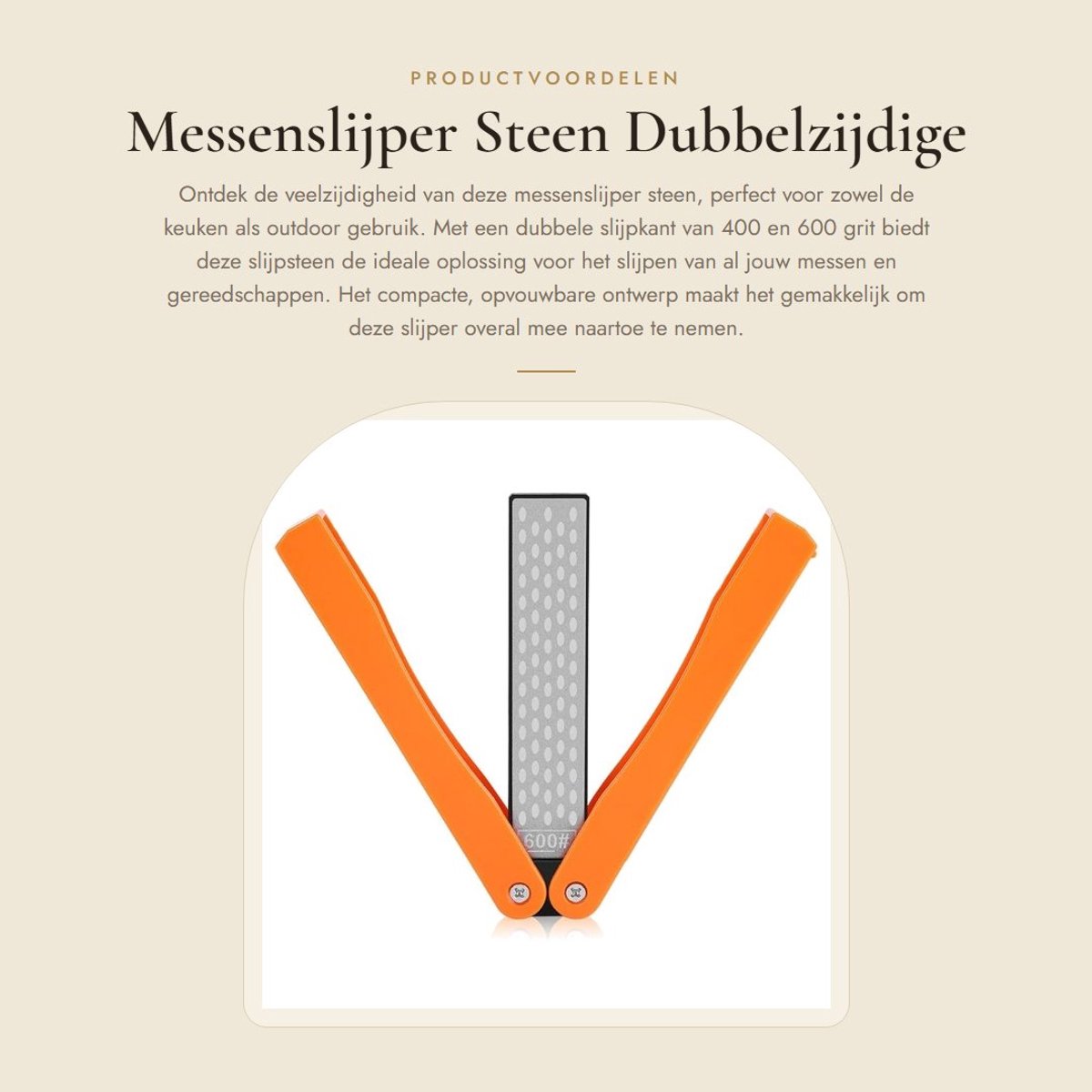 Dailygoods- Messenslijper Dubbelzijdig 400/600 Grit - Slijpsteen - Opvouwbaar Ontwerp - Gemakkelijk te Gebruiken - Voor Keukengereedschap - Geschikt voor Outdoor