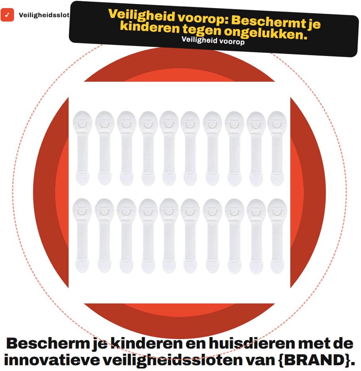 Dailygoods- Veiligheidsslot 20 stuks - Veiligheidssloten voor kinderen - Veiligheidsblokken - Eenvoudig opplakken - Hoogwaardig materiaal - Voorkomt ongevallen - Kindveiligheidsslot
