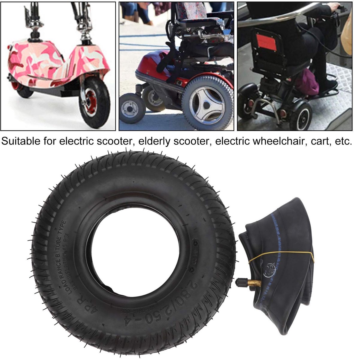 Dailygoods- Scooterband 2.80-2.50-4 - Elektrische Scooterband - Schokabsorberend - Duurzaam - Sterke Grip - Eenvoudig te Installeren - Band