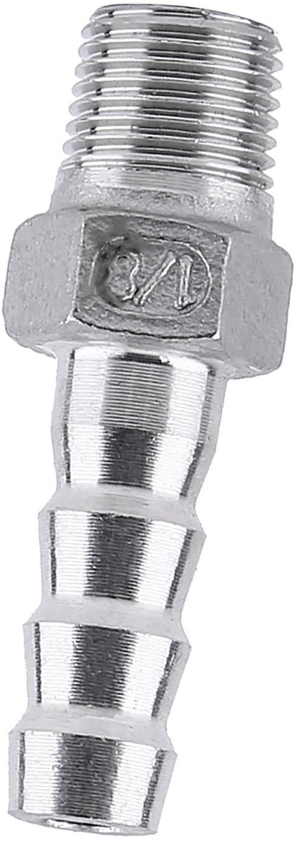 Dailygoods - Slangverbinder Adapter - RVS - Duurzaam en Roestvrij Staal - 1/8 inch - Slangconnector - Geschikt voor Slangen - Compact formaat