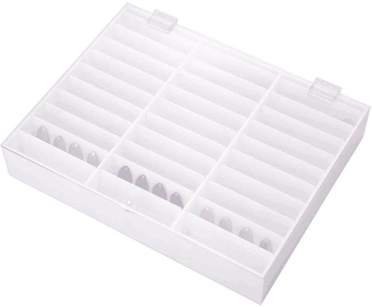 Dailygoods- Opbergdoos 30 Gaten - Opbergdoos voor Nail Art - Opbergdoos voor Decoraties - Lichtgewicht - Duurzaam Hard Plastic - Compact - Opbergcontainer