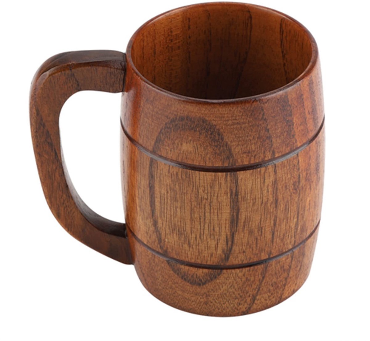 Dailygoods- Houten Beker Grote Capaciteit - Drinkbeker Kind - Schoolbeker - Drinkbeker Baby - Drinkbeker Peutertje - Retro Design 500 ml