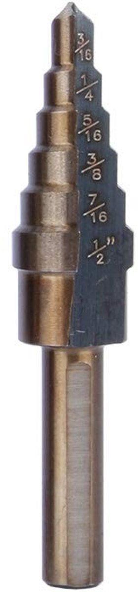 Dailygoods Trapboorset - 50-Delige Bitset - Ti-Gecoat - Duurzaam Snelstaal - Kegelboor voor Ontbramen - Geschikt voor Klussen - Compact formaat