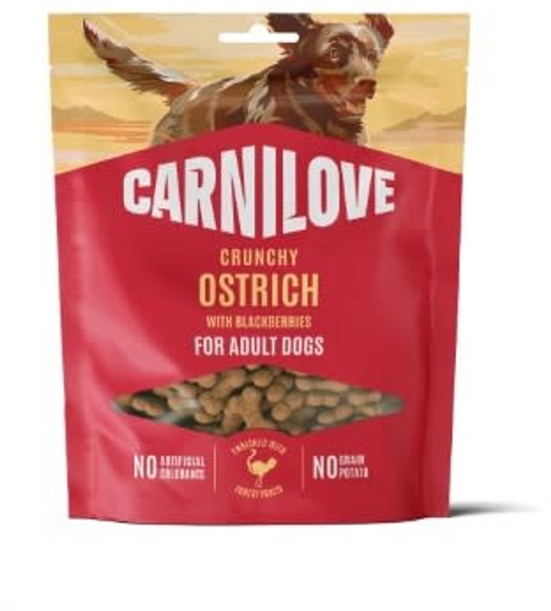 Carnilove Crunchy Snack - Struisvogel & Zwarte bes (200gr) - knapperige beloning voor honden
