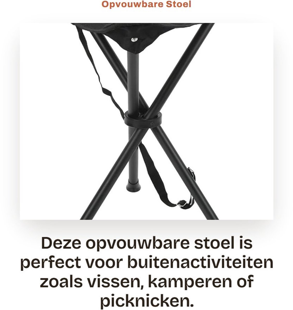 Dailygoods- Opvouwbare Kruk 200 Kg Dragend - Antislip - Draagbare Stoel - Buiten - Vissen - Stabiliteit - Vouwstoel