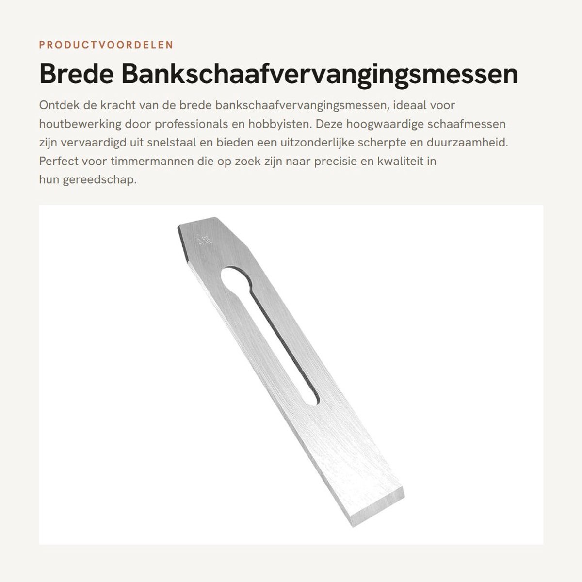Dailygoods- Schaafmes Snelstaal - Brede Bankschaaf - Duurzaam Handschaafmes - Houtbewerking - Comfortabel Scherp - Hoge Sterkte - Schaafblad