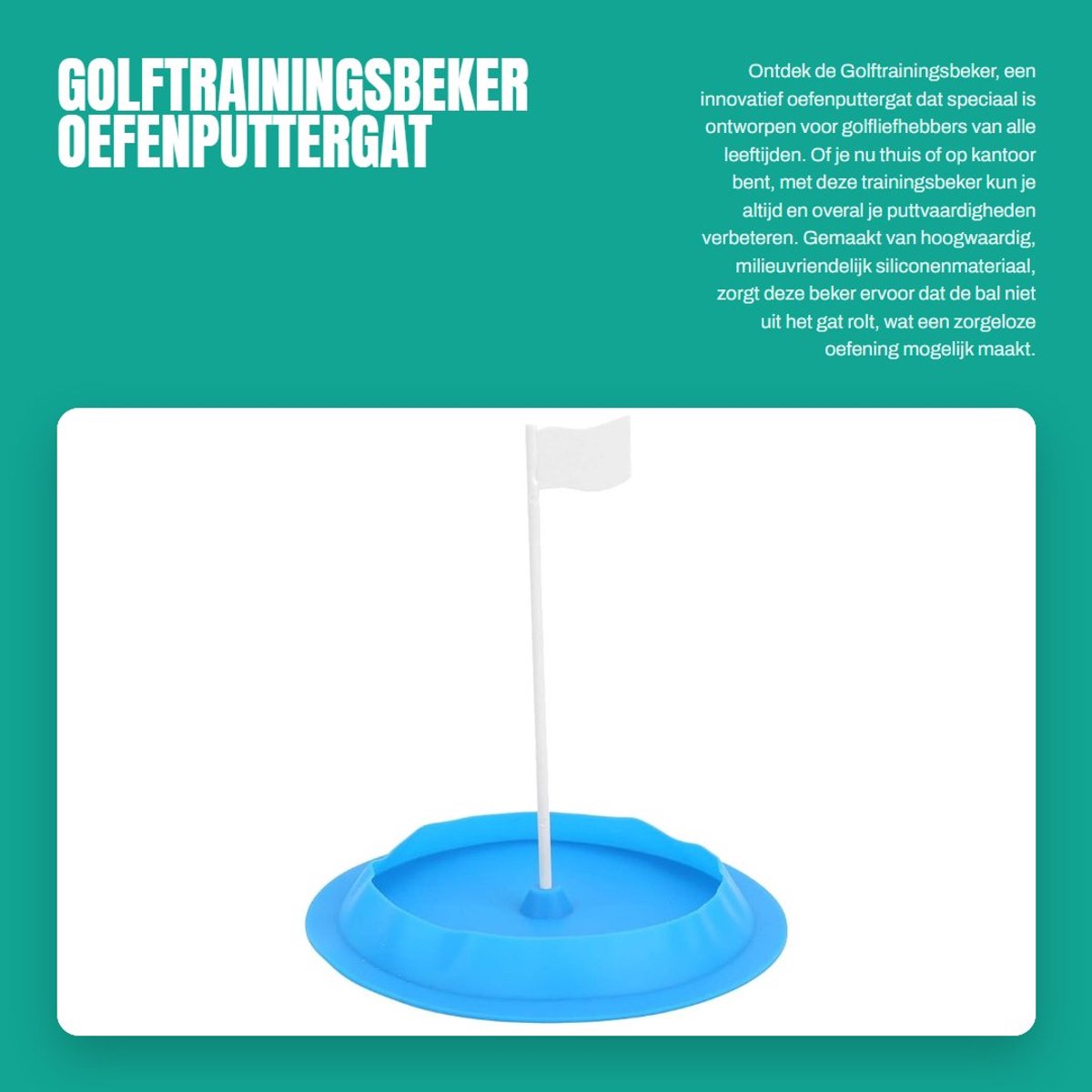 Dailygoods- Golftrainingsbeker Hoogwaardig siliconenmateriaal - Oefenputtergat - Milieuvriendelijk - Gemakkelijk mee te nemen - Voor kinderen - Geschikt voor binnen/buiten - Putter
