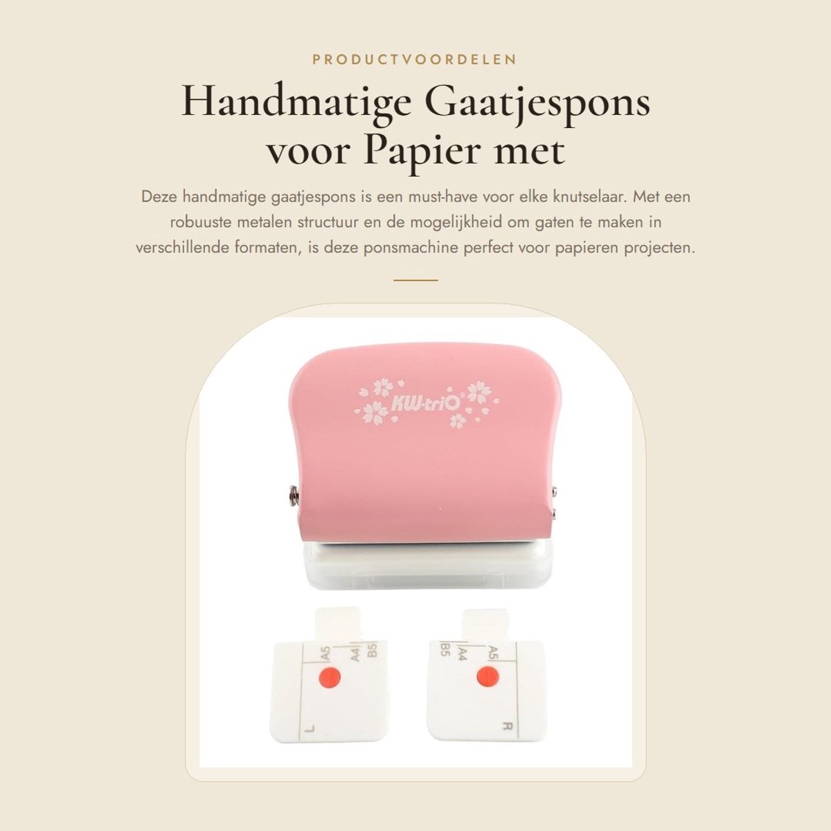 Dailygoods- Gaatjespons Robuuste Metaalstructuur - Handmatige Ponsmachine - A4/A5/B5 Gaten - Nauwkeurige Positionering - Ideaal voor Papieren Knutselen - Ingebouwde Opslag voor Schroot