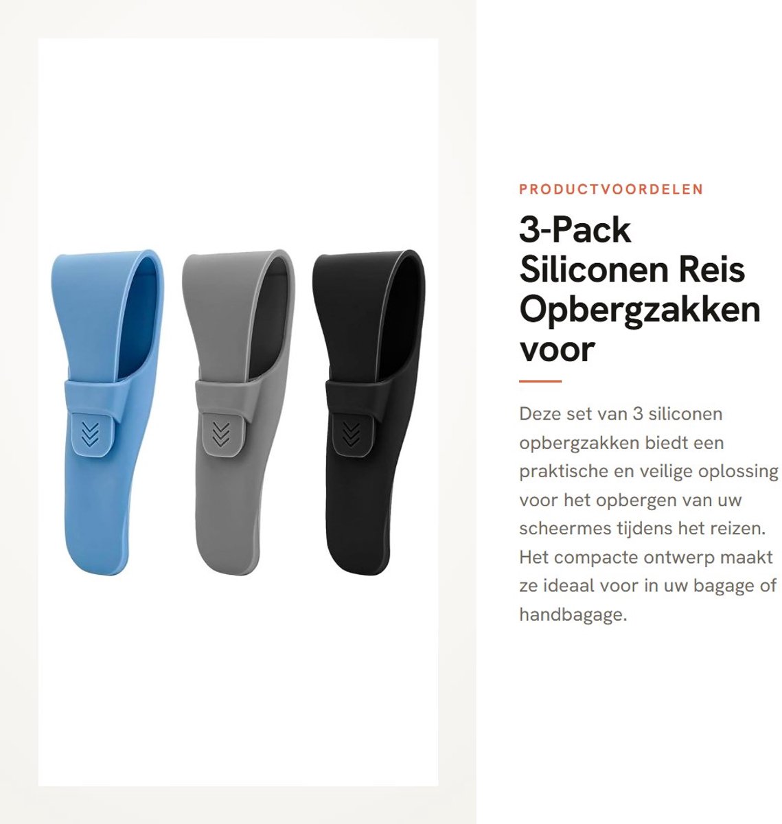 Dailygoods- Opbergzakken Reisvriendelijk - Siliconen - Waterdicht - 3-Pack - 25cm Volledige Lengte - Veilige Sluiting - Toilettas