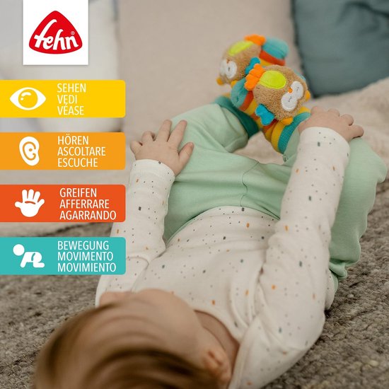 Rammelsokjes Uil - Babysokjes Rammelaar - Baby Ontwikkeling - Stimuleert Zintuigen - 0-12 Maanden - Multicolor — afbeelding 4