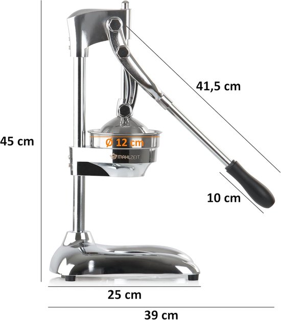 Handmatige Citruspers - Vruchtenpers Keuken - Vers Sap Maken - Meer Sap Hefboom - 19x39x48 cm - Zilver — afbeelding 4