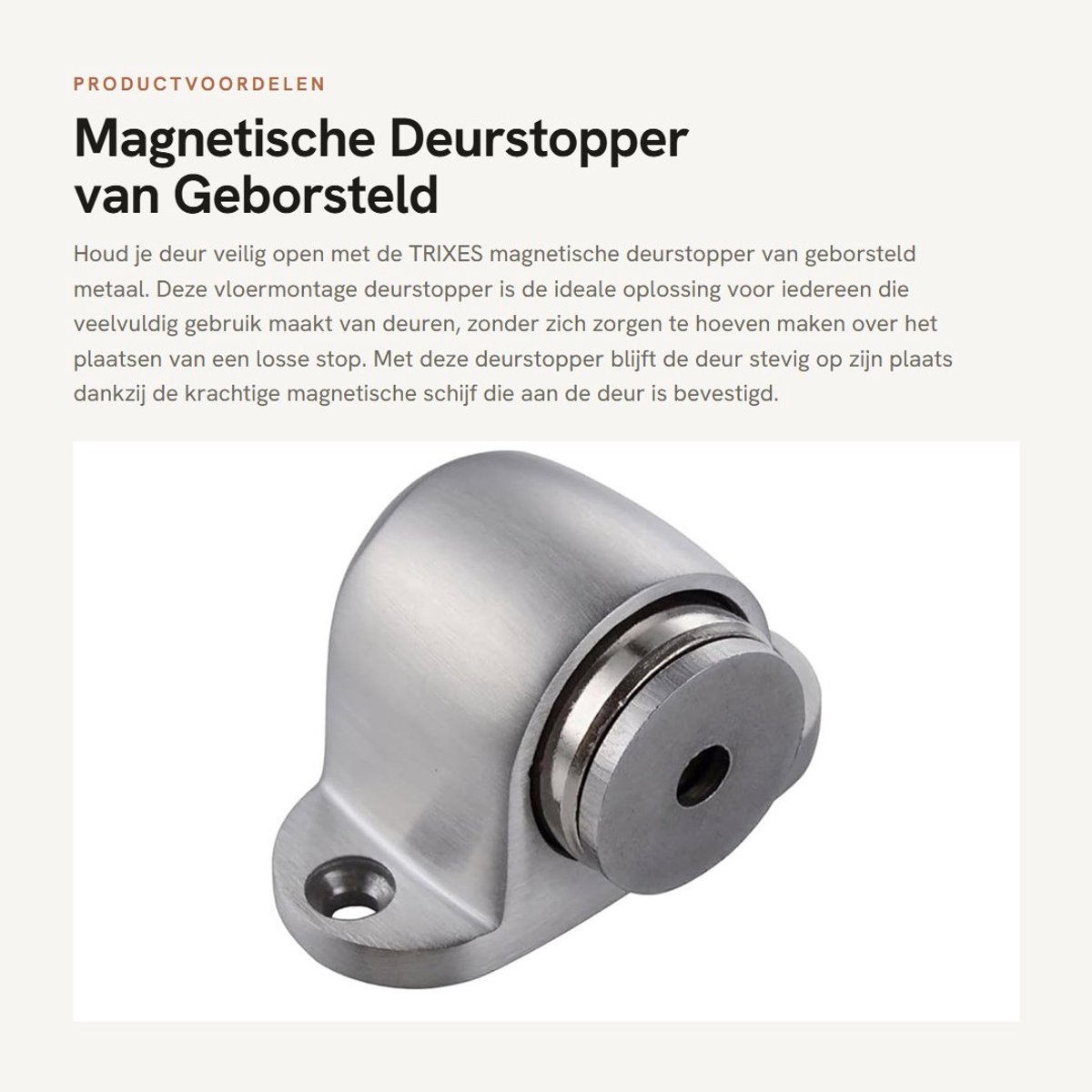 Dailygoods- Deurstopper Magnetisch - Deurvastzetter - Deurstoppers voor binnen - Deurstopper Muur - Deurstopper Zwart - Roestvrij Staal - Deurbuffer