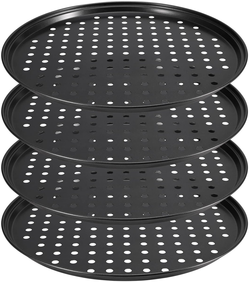Dailygoods- Pizza Bakplaat Geperforeerd - 10 Inch Antiaanbaklaag - Ronde Pizzapan - 26CM x 1,5CM - Duurzaam - Voor Oven Gebruik