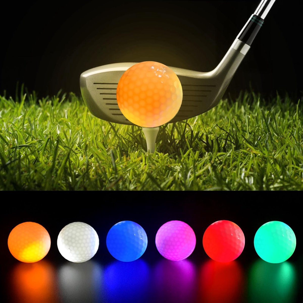 Dailygoods- Golfballen 6 stuks - Lichtgevende Golfballen - Nachttraining - Oplichtende Golfballen - Hoogwaardig Materiaal - Doorsnede 42,6 mm