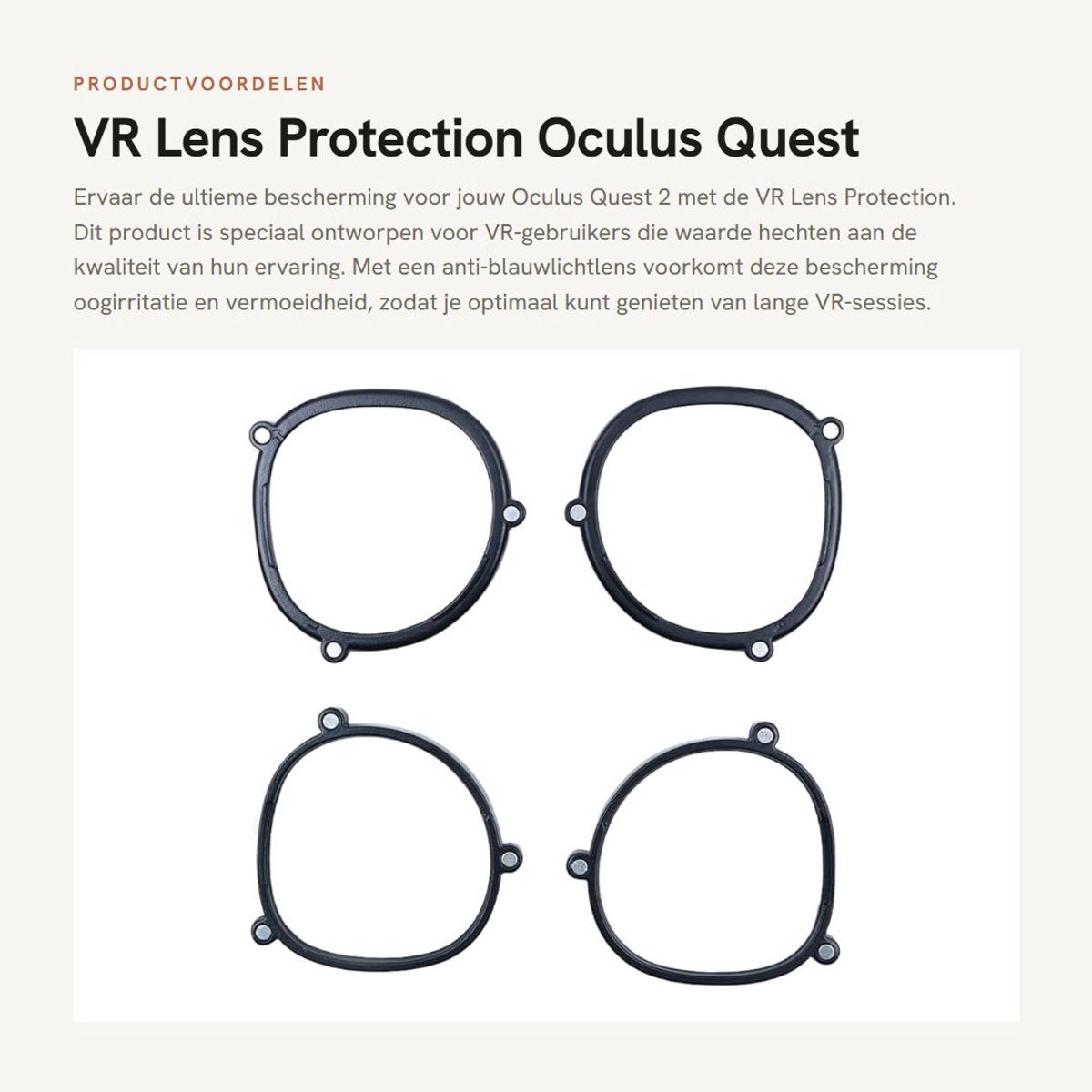 Dailygoods - VR Lens Protection - Oculus Quest 2 - Anti-blue light - Inclusief Myopia Glasses Frame - Lichtgewicht - Bescherming van VR lenzen - Gesch...