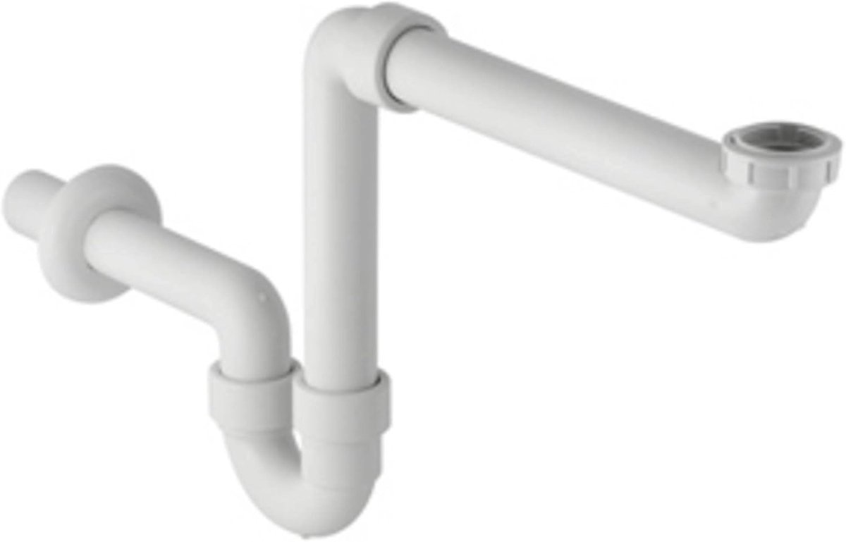 Ruimtebesparende Sifon - Wastafel Afvoer - Onderbouw Montage - Compact Ontwerp - 40 mm - Wit