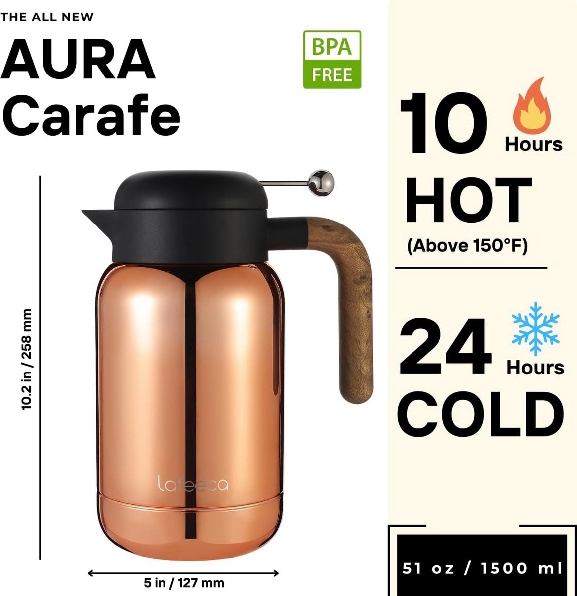 Thermoskaraf - Drankdispenser Karaf - Dranken Warm Houden - Vacuüm Geïsoleerd - 15 Liter - Koper