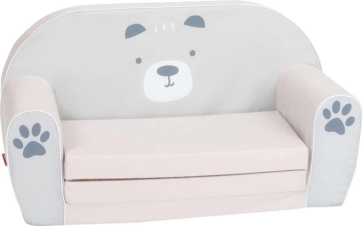 Kinderbank Beer - Zitje - Ontspannen en Spelen - Uitklapbaar - 77 x 34 x 42 cm - Multicolor