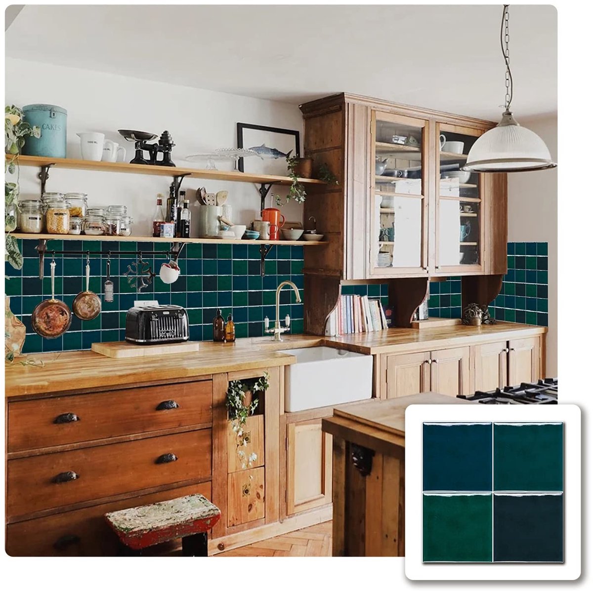 Dailygoods- Tegelsticker Dikke Mozaïekeffect - Zelfklevende Tegels - Waterdichte Tegelstickers - 15x15 cm - Set van 10 - Voor Keuken/Badkamer - Muurtegel