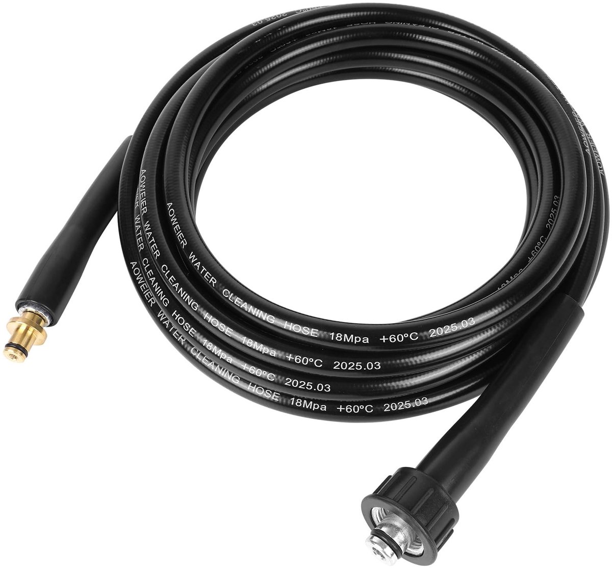 Dailygoods - Hogedrukslang - Vervangende slang - 5 meter - Zwart - Accessoires hogedrukreiniger - Geschikt voor Kärcher K2 tot K7 - Oud model