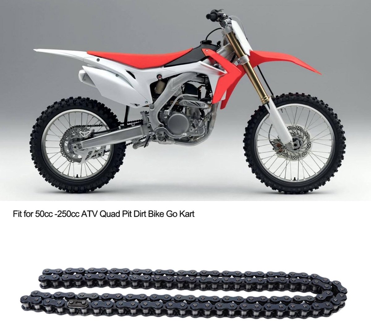 Dailygoods- Aandrijfketting 108 Links - Zware Ketting - Vervanging voor ATV/Quad - Motorfiets/Kart - Hoge Nauwkeurigheid - Directe Vervanging