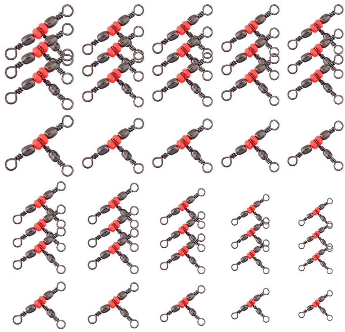 Dailygoods - 74 Stuks Vissen 3 Way Swivels Heavy Duty voor Zoutwater - Meerval Rig Visaccessoires