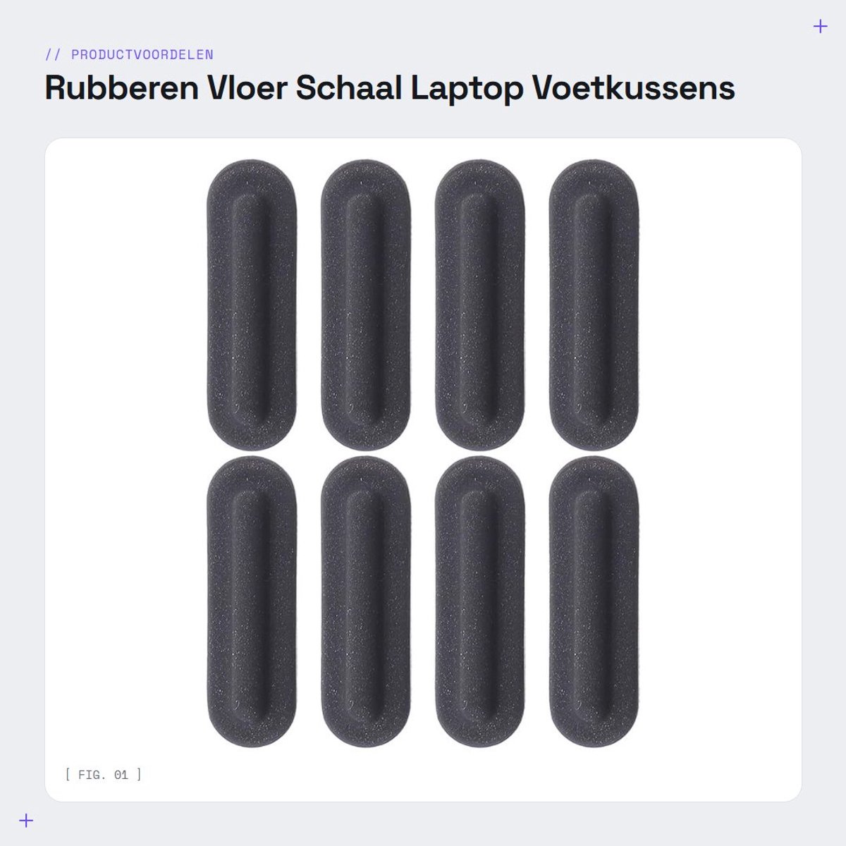 Dailygoods- Vloerschalen - 8 Stuks - Rubber Laptop Voetkussens - Antislip Computer Toetsenbord Bekleding - Zwart - 2,5 x 0,5 cm - Laptopvoetjes