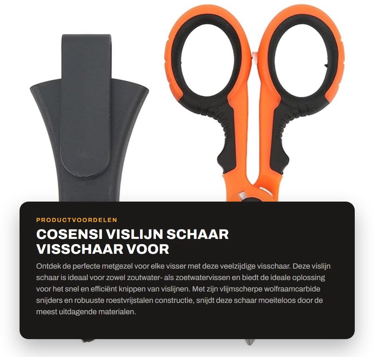 Dailygoods- Visschaar Roestvrij Staal - Anti Slip Handvat - Ergonomisch Ontwerp - Vlijmscherpe Snijders - Tandvormig Schuifblad - Compact Gereedschap - Visgereedschap