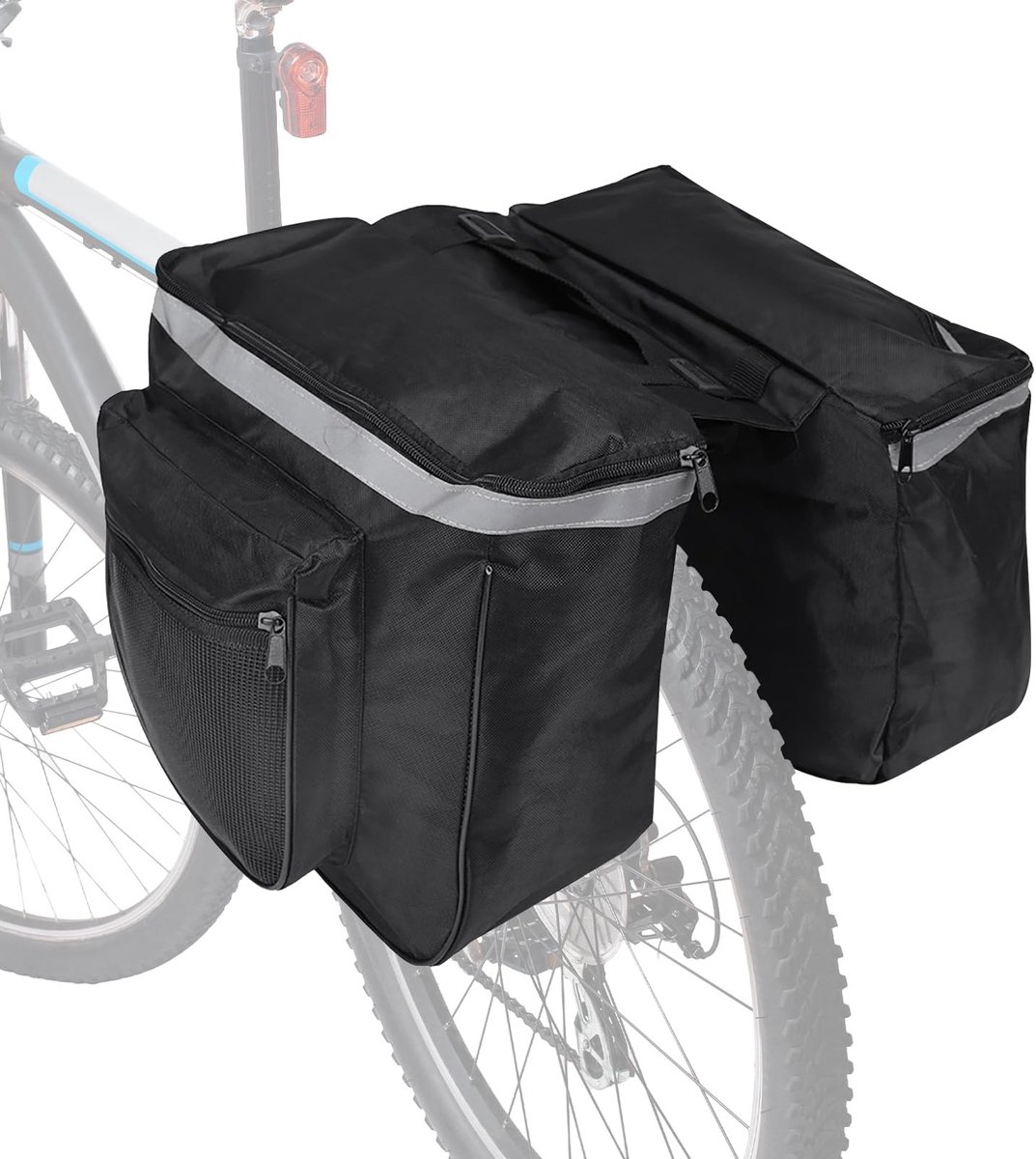 Dailygoods- Fietstas 25L Waterdicht - Dubbele Fietstas - Fietstassen Elektrische Fiets - Opbergoplossing - Reflecterende Strips - Stabiliteit tijdens Rijden - Bagagedrager Tas