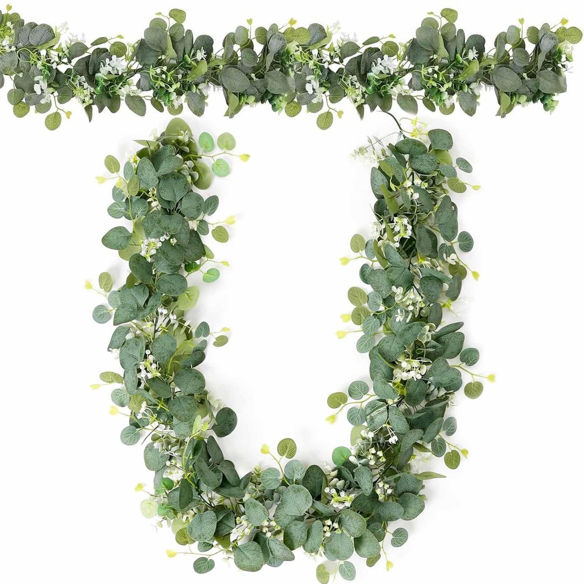 Dailygoods- Eucalyptus Slinger - 2 Stuks - Kunstplant - Veilig en Niet Giftig - Decoratie - Duurzaam Materiaal - Decoratieslinger