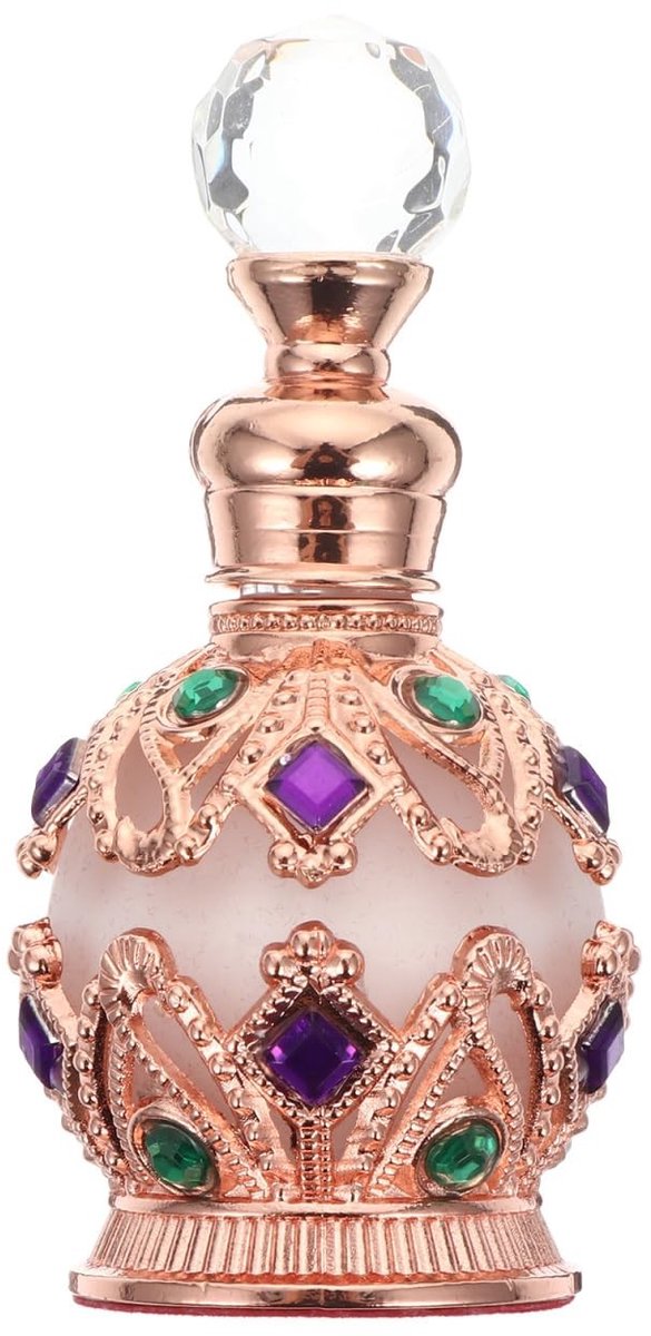 Dailygoods- Parfumhouder Elegante Decoratie - Parfum Flesje Leeg - Vintage Parfumflesje - Antieke Parfumfles - Reizen - Duurzaam Glas
