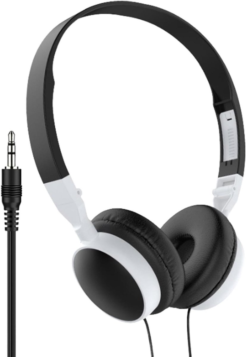 Computer Headset - Bedrade Koptelefoon - Online Vergaderen - Opvouwbaar Lichtgewicht - 1.2m Snoer - Zwart