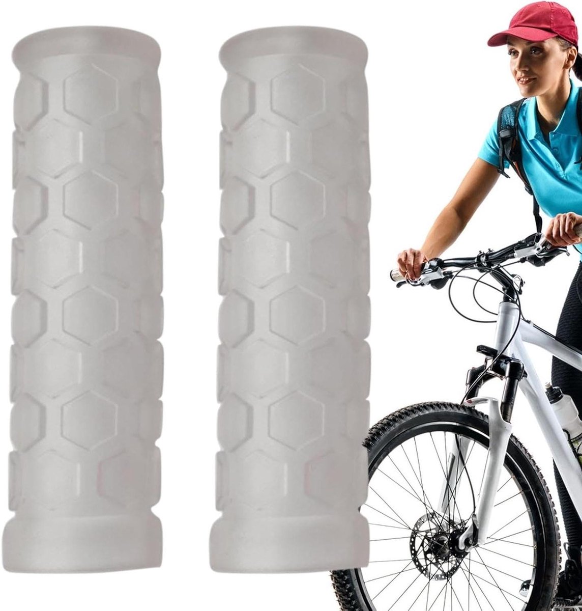 Fietshandgrepen - Stuur grips - Comfortabel fietsen - Universele anti-slip - 22 mm - Transparant