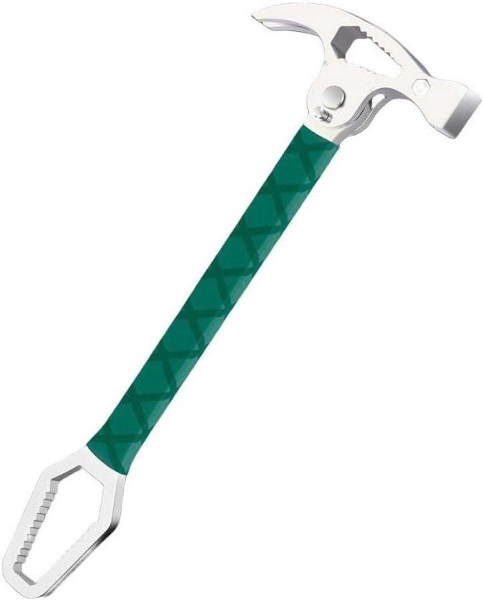 Klap Hamer - Multifunctioneel Gereedschap - Klus Klussen - Verstelbare Klauwhoek - 28.8 cm - Groen