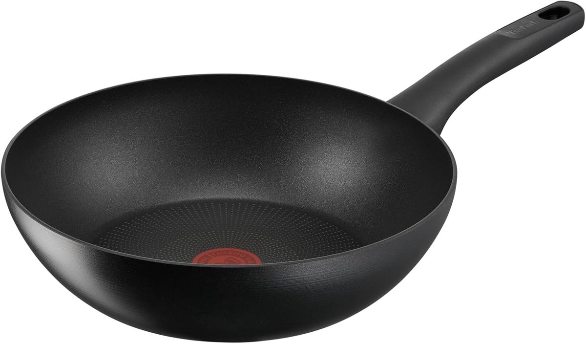 Wokpan - Koekenpan - Gezond Koken - Warmte Indicator - 28 cm - Zwart