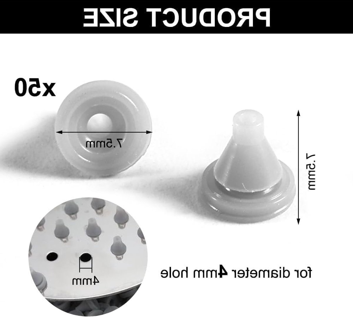 Vervangingsnozzles voor douchekop met 50 stuks, silicone spuitmondjes voor universele 4mm